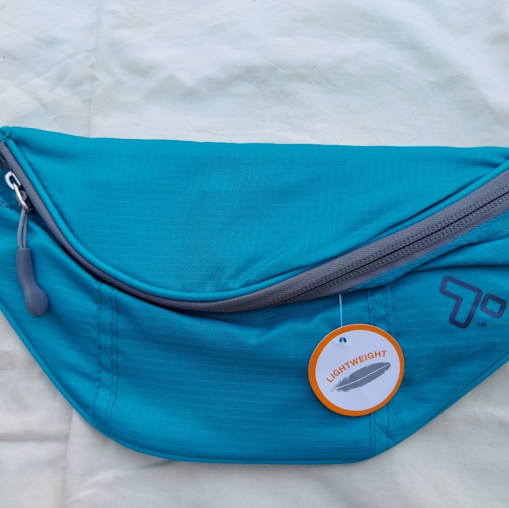 Aqua Travelon Top Zip Waist Pack